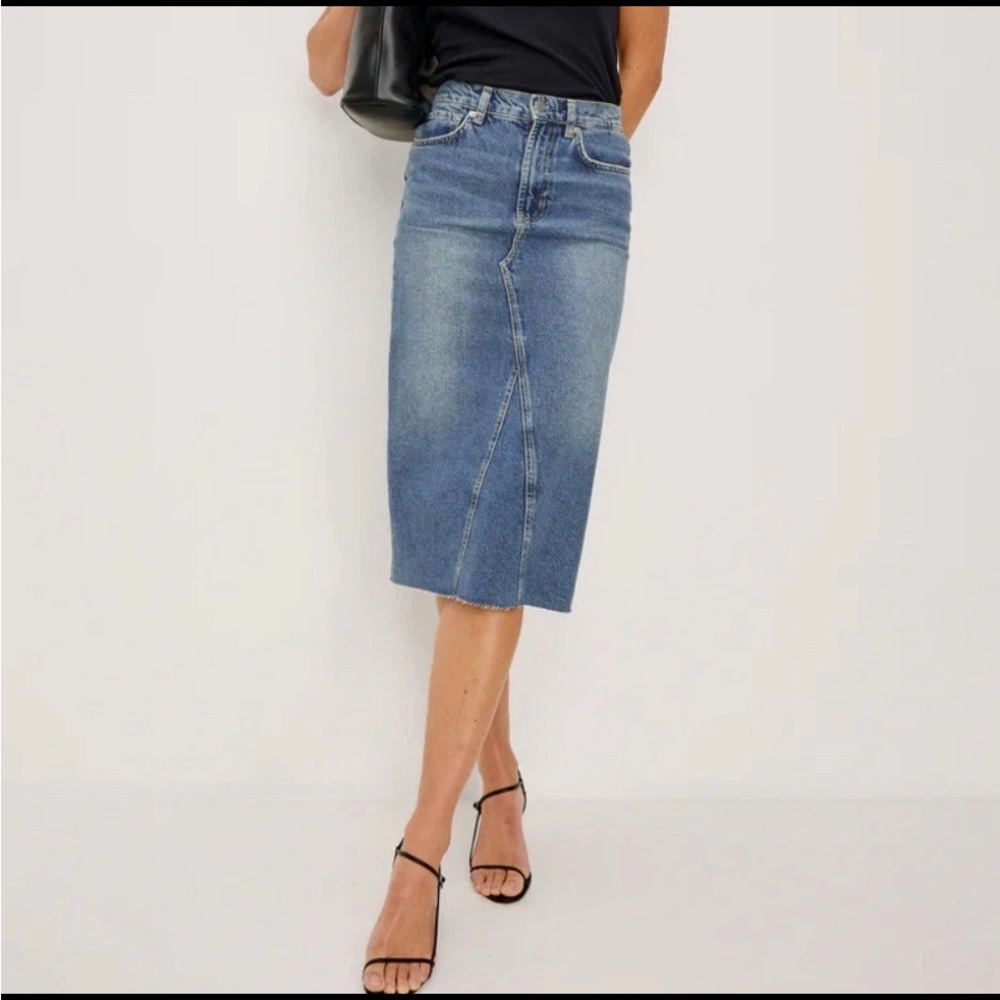 Rails Blue Denim Midi Skirt